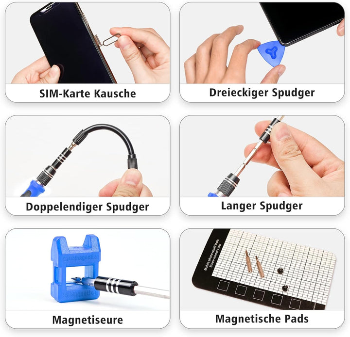 SHARDEN Feinmechaniker Schraubendreher Set, 122 in 1 Mini Präzisions Werkzeug Kit mit Torx T2 T5 T6