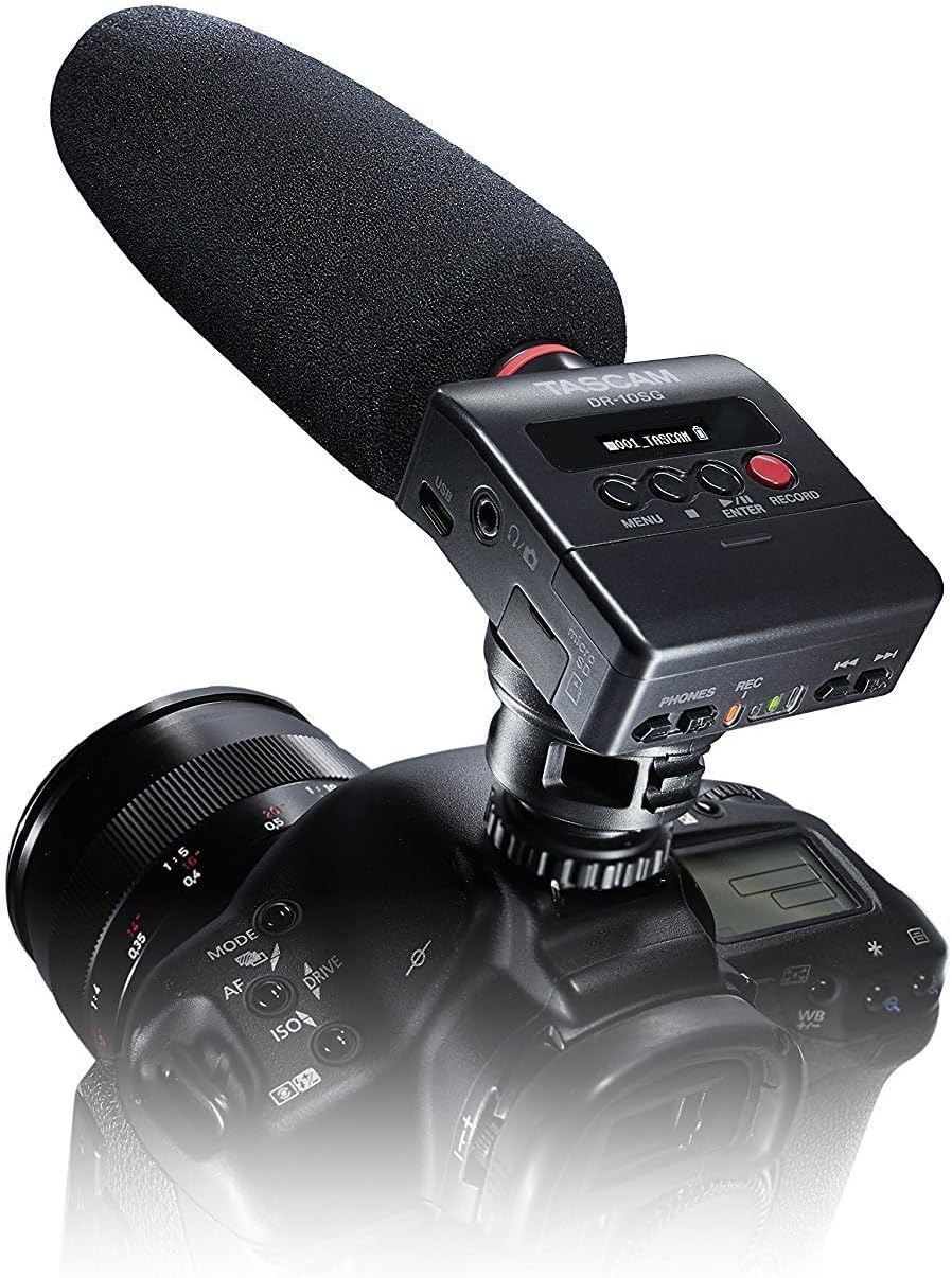 Tascam DR-10SG – Audiorecorder mit Richtmikrofon für DSLR-Kameras