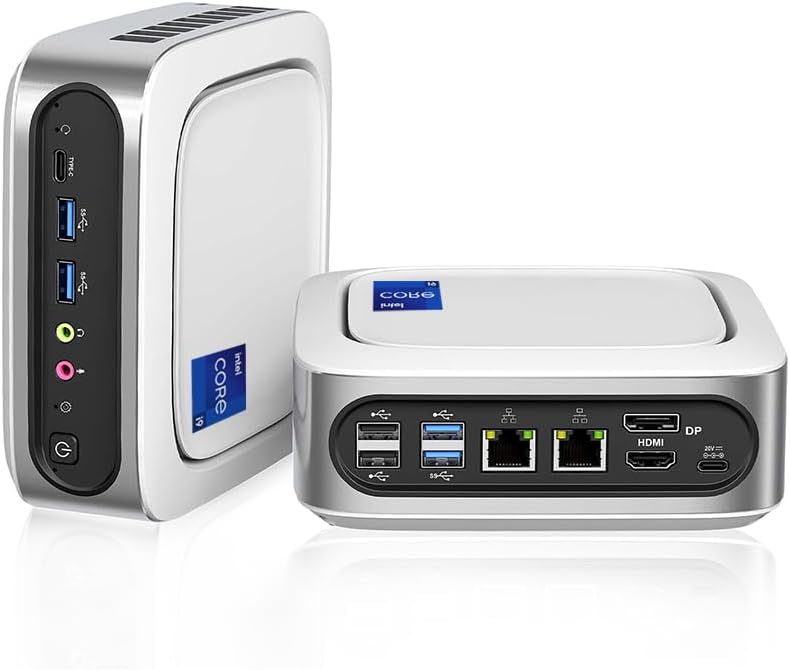 AWOW Mini PC Windows 11 Pro Intel i9-11900H (8C/16T, bis zu 4.9Ghz), 32GB DDR4 512GB/1T NVME SSD Min