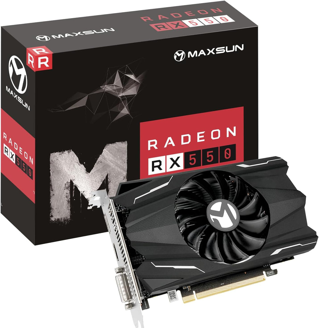 maxsun Grafikkarten AMD Radeon RX 550 Grafikkarte 4GB Graphics Card ITX Computer PC Gaming GPU, 128-