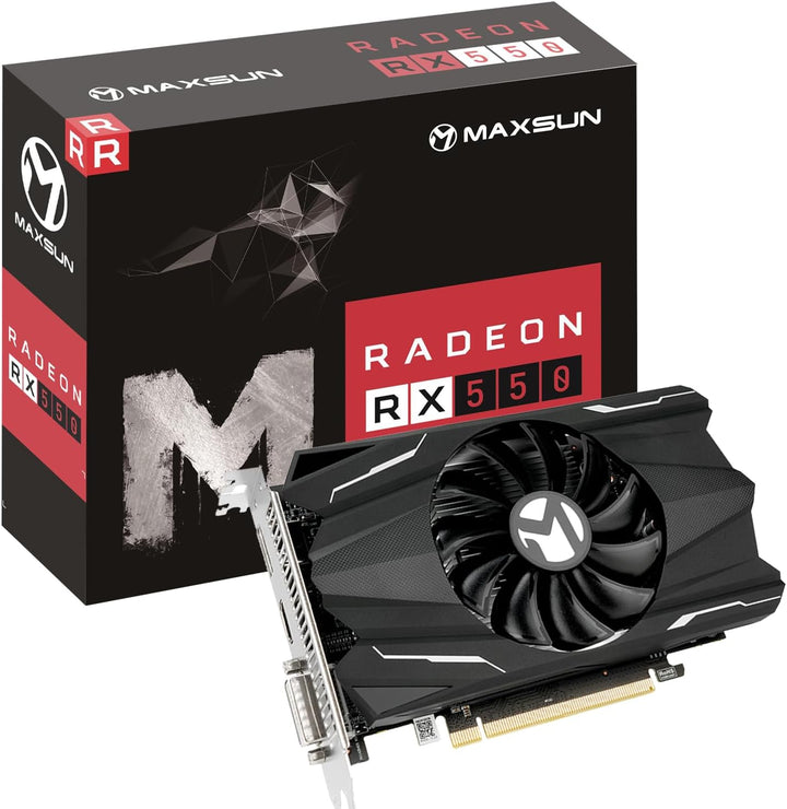 maxsun Grafikkarten AMD Radeon RX 550 Grafikkarte 4GB Graphics Card ITX Computer PC Gaming GPU, 128-