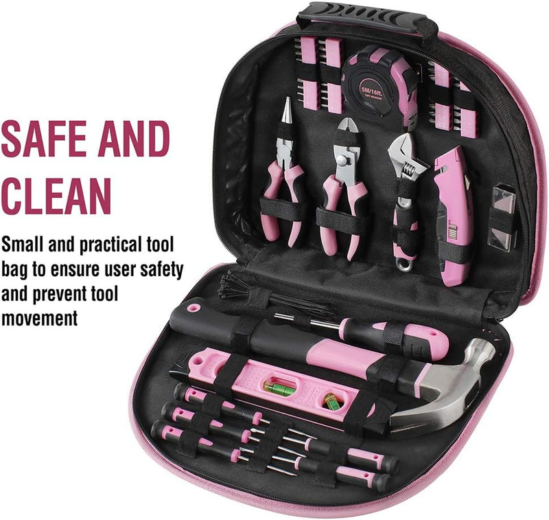 WORKPRO Pink Werkzeug Set Rosa 103 teilig Haushalts-Werkzeugsatz Reparatur mit Tasche, Ideal Geschen
