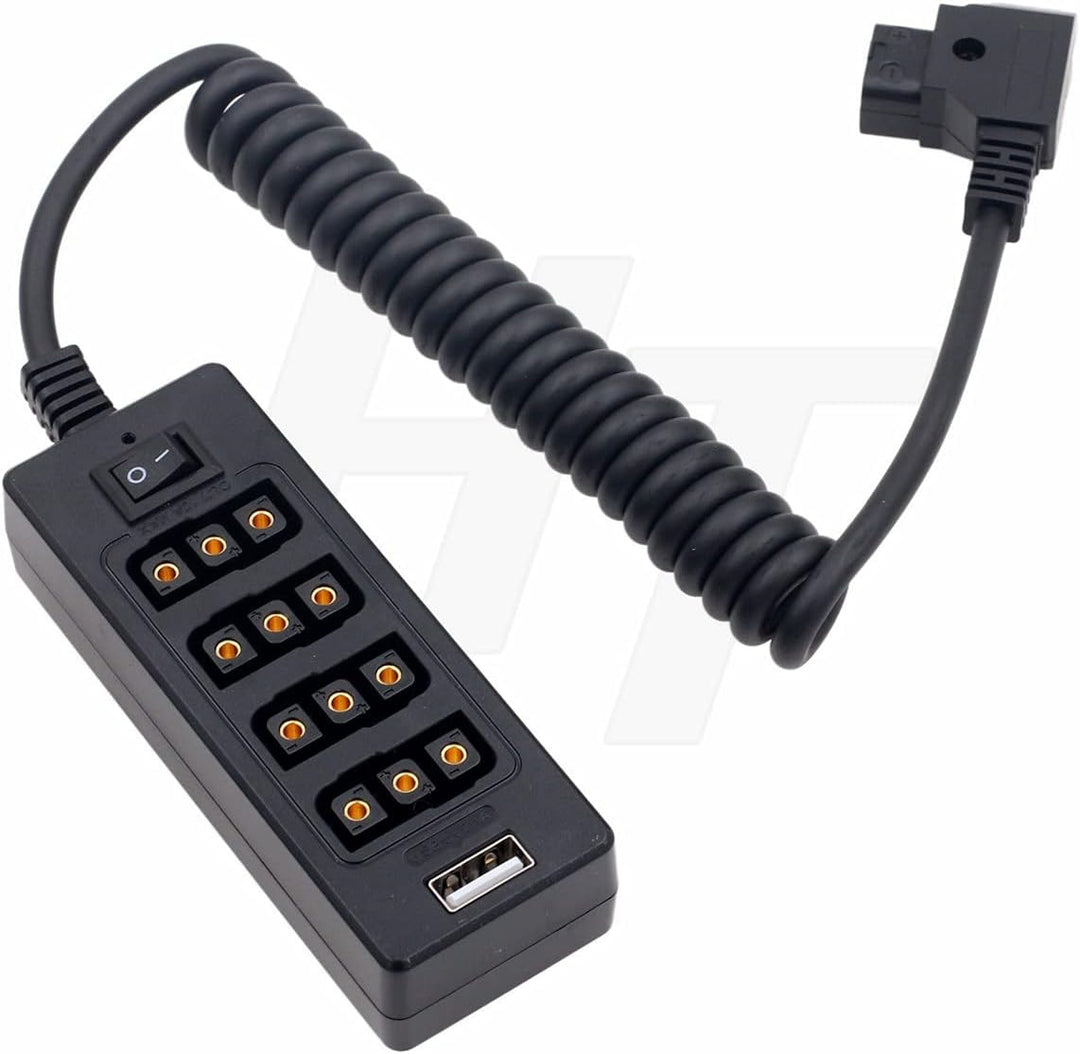 HangTon D-TAP Power Splitter 1 bis 4 P-Tap und USB-Adapter-Konverter, 1/4 '' Schraubbefestigung für