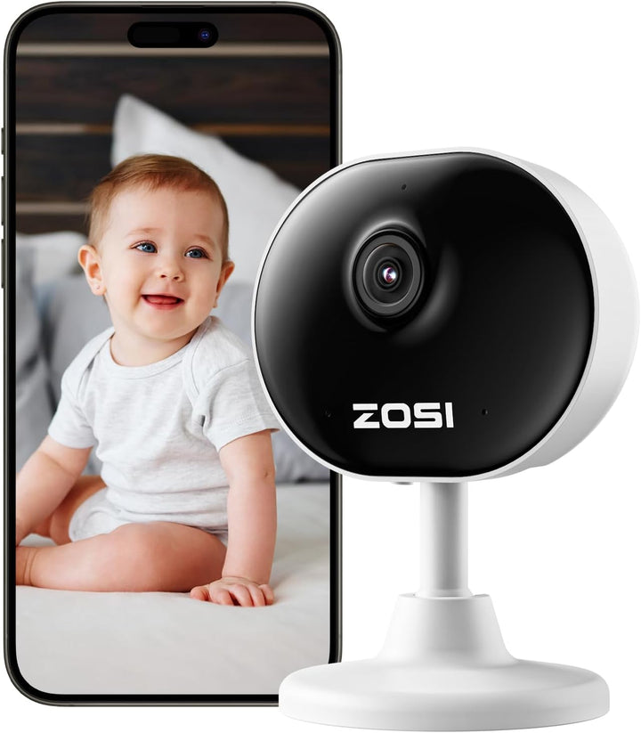 ZOSI 1080P Innen WLAN รberwachungskamera mit Plug-in-Strom, Lokale KI fรผr Person/Bewegungen, Magnetf