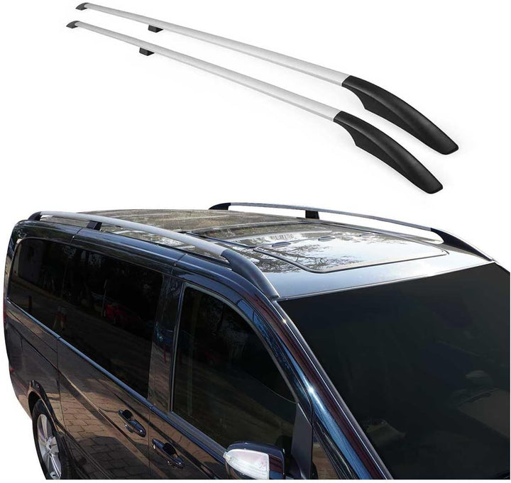 Dachreling Relingträger kompatibel mit Porsche Cayenne 9PA 2002-2010 Alu Silber 2X Grau, Grau