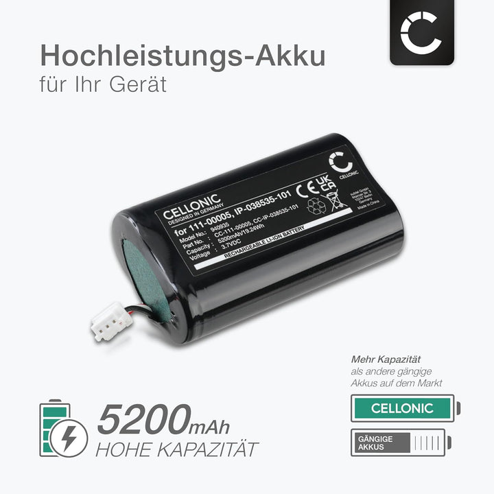 CELLONIC® Ersatzakku 111-00005, IP-038535-101 für Sonos Roam Lautsprecher Musikbox Akku 5200mAh Soun