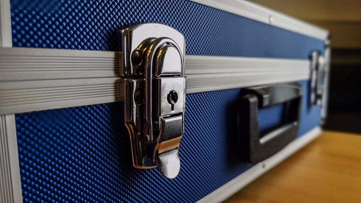 GORANDO® Transport-Koffer in blau mit Aluminiumrahmen für Werkzeuge, Kamera, Messgeräte | Schaumstof