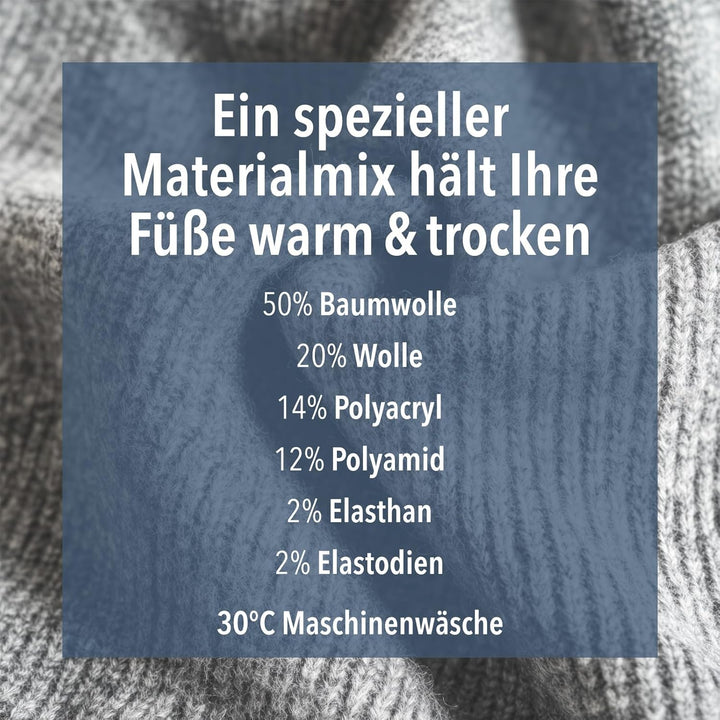 GAWILO Herren Skisocken mit Polsterung (4er-Pack) 20% wärmende Wolle 43-46 Schwarz, 43-46 Schwarz