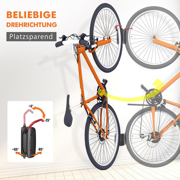 Mimoke Schwenkbare Fahrrad Wandhalterung Vertikaler Fahrradständer - Fahrradhalterung wand für die G