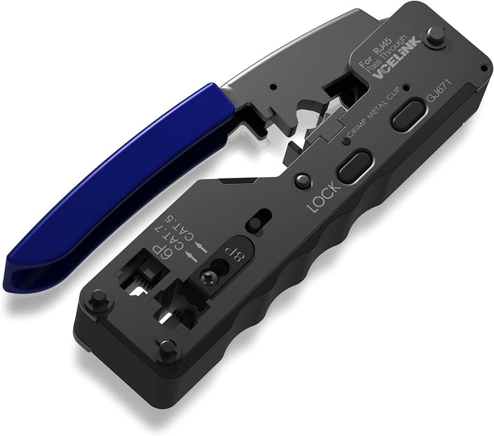 VCELINK GJ671BL Crimpzange RJ45 Presszange für stecker, Netzwerk Werkzeug für CAT 7/CAT 6A/CAT 6/CAT