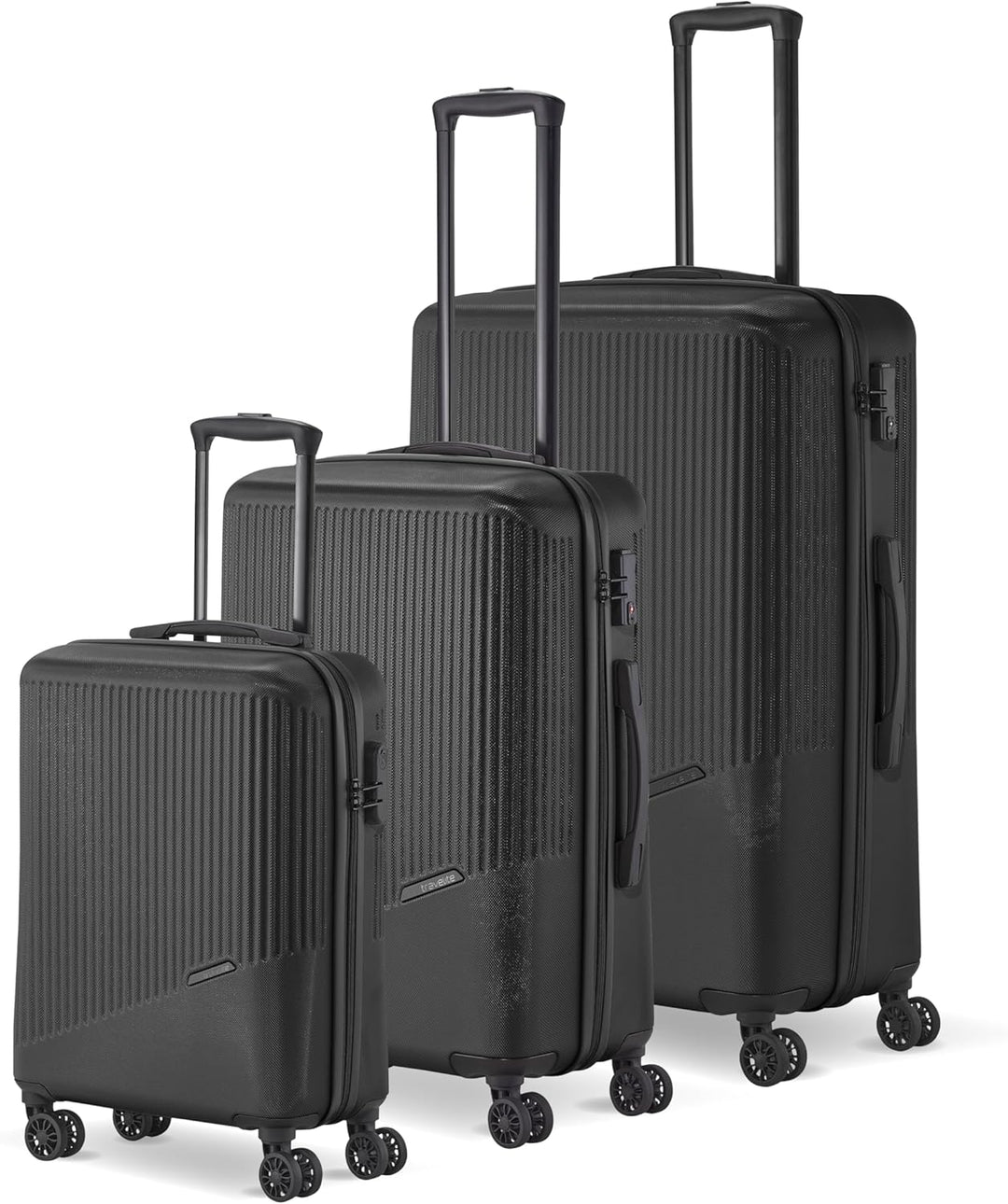 travelite 4-Rad Koffer Set 3 teilig Grössen L/M/S, Gepäck Serie BALI: ABS Hartschalen Trolleys mit T