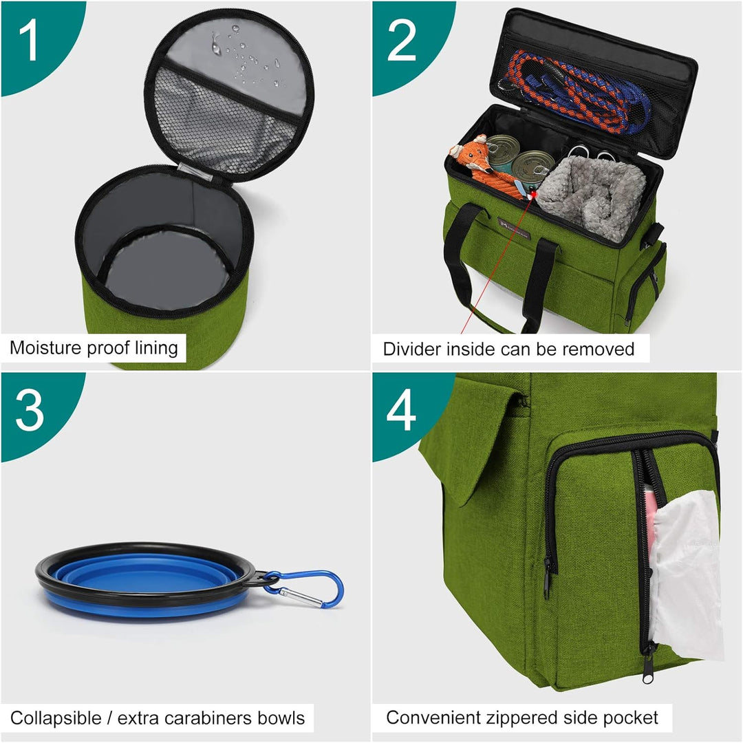 Von Fluggesellschaften zugelassene Haustier-Reisetasche, Wochenend-Hundereiseset für Hund und Katze,
