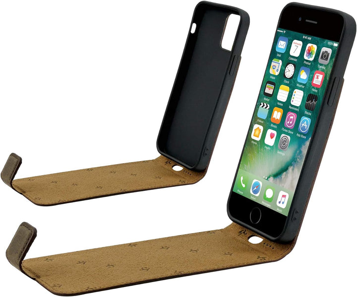 Suncase Original Flip-Style (Ultra-Slim) kompatibel mit iPhone 12 (6.1") Hülle Ledertasche Tasche Sc