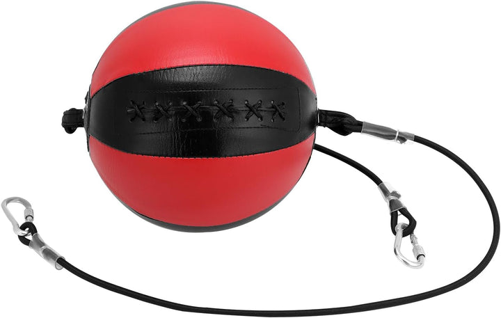 QWORK® Doppelendball Punchingball Speedball Set für MMA und Boxtraining - Hochwertiges PU-Leder - In