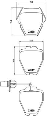 Brembo P 85 067 Bremsbelagsatz, Scheibenbremse - (4-teilig)