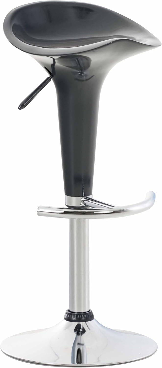CLP Barhocker Saddle mit drehbarem Kunsttoffsitz und Fussablage I Höhenverstellbarer Hocker mit Meta