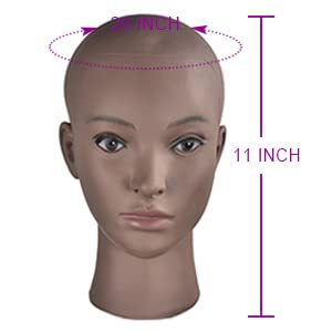 Mannequin-Kopf, weiblich, ohne Haare, Übungskopf für Perückenherstellung und zum Ausstellen von Perü