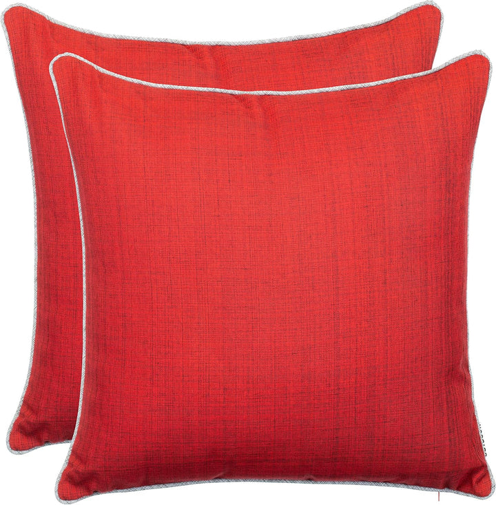 Brandsseller Kissen 2er-Set 45x45 cm Outdoor Garten Dekokissen mit Paspel - Leinenoptik Uni Schmutz-