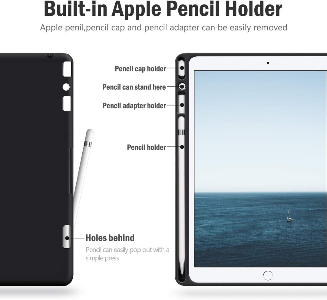 Antbox iPad 9.7 Zoll 2018/2017 Hülle mit Apple Pencil Halter Auto Schlaf/Wach Funktion PU Ledertasch