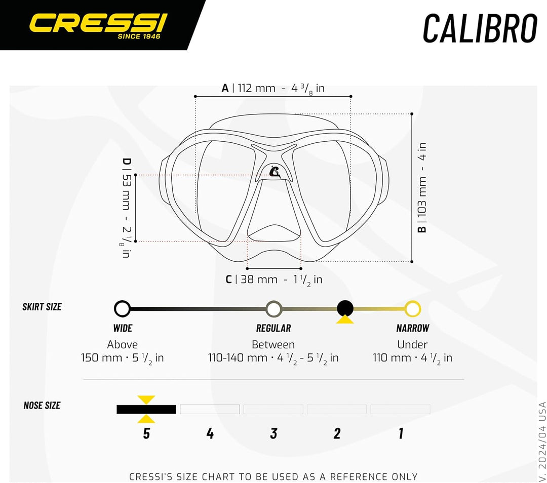 Cressi Calibro Tauchmaske Transparent/Schwarz, Transparent/Schwarz