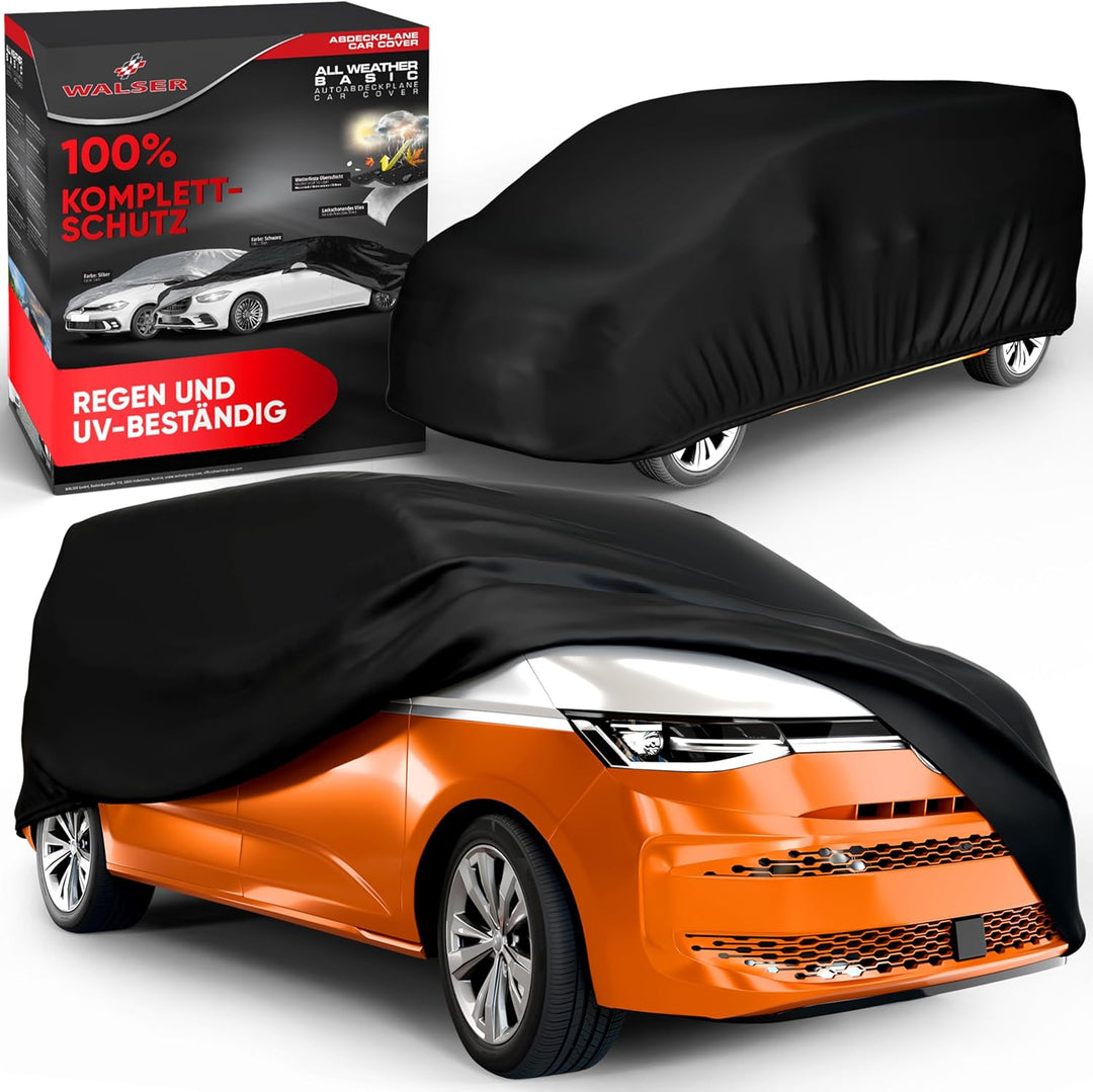 WALSER Abdeckplane Auto All Weather, Abdeckplane wasserdicht Grösse 13 schwarz, 100% wetterfeste Tra