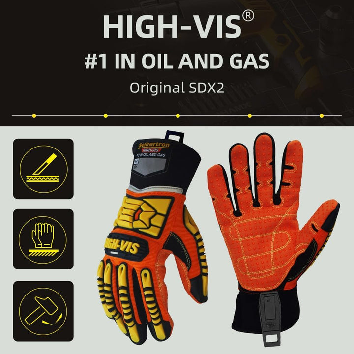Seibertron High-Vis SDX2 Resistant Reducing Anti-Impact Mechanics Heavy Duty Safety Rescue Gloves CE