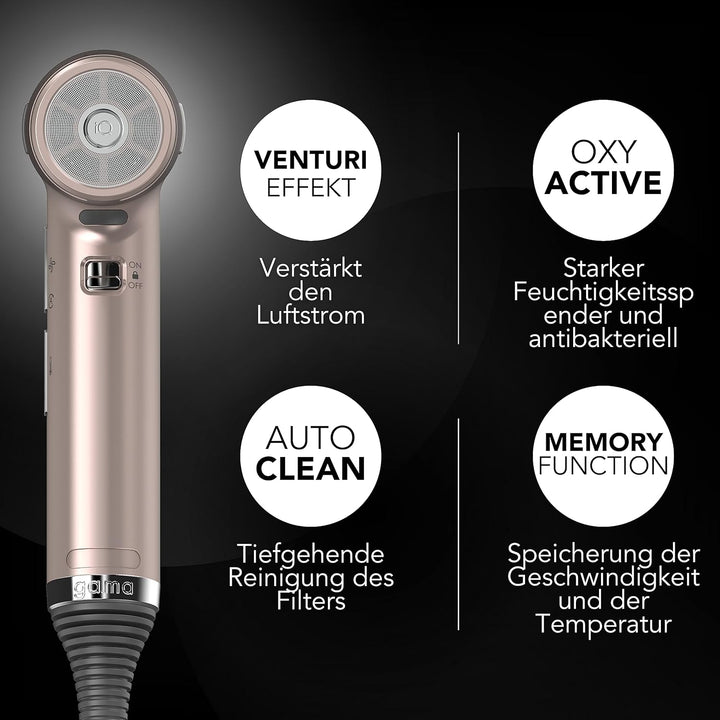 Gama Italy Professional Professioneller Haartrockner iQ1 Perfetto - Oxy-Active Technologie, Auto-Cle