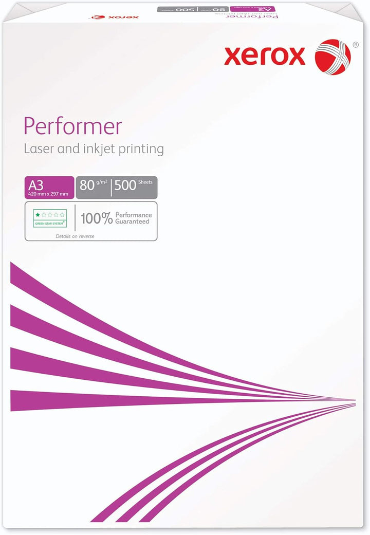 Xerox Performer Multifunktions-Papier, 80 g/m², A3, 1 Karton, 5 Packungen, 2.500 Blatt 1 Karton; A3,