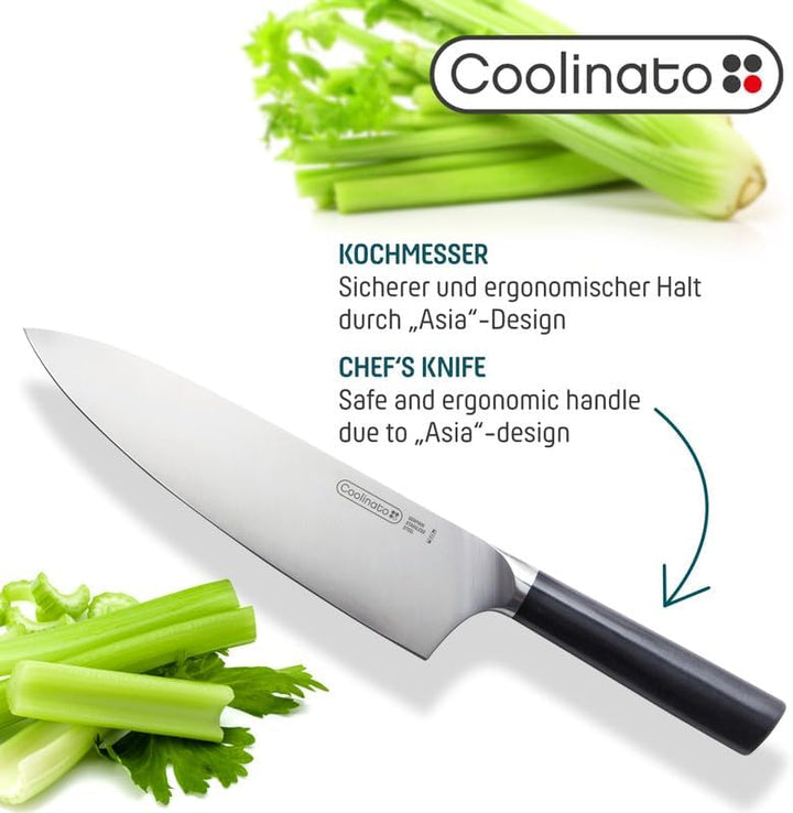 Coolinato – Profi Küchenmesser 20cm – Extra scharfer deutscher Klingenstahl – Ergonomischer Kunststo
