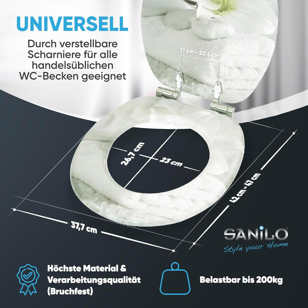 Sanilo WC Sitz mit Absenkautomatik, grosse Auswahl, schöne Motive, hochwertige und stabile Qualität