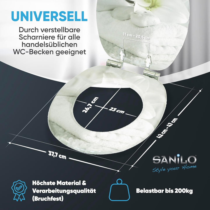 Sanilo WC Sitz mit Absenkautomatik, grosse Auswahl, schöne Motive, hochwertige und stabile Qualität