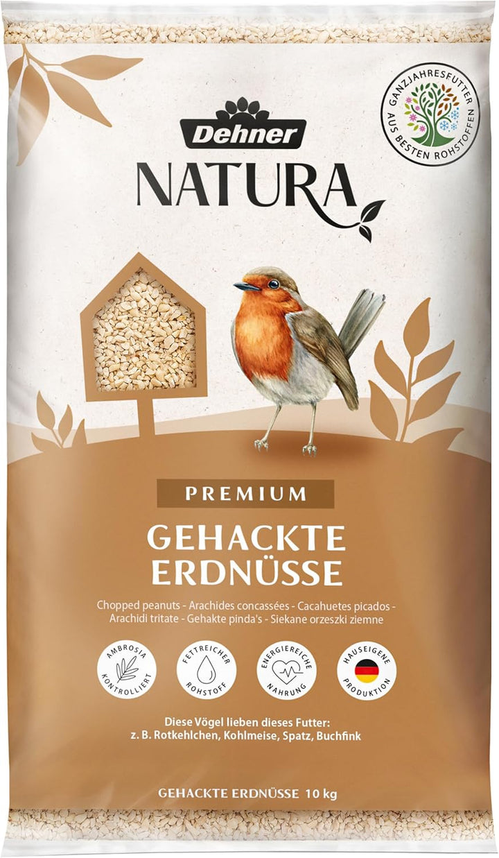 Dehner Natura Wildvogelfutter, gehackte Erdnüsse, 10 kg 10 kg (1er Pack) Single, 10 kg (1er Pack) Si