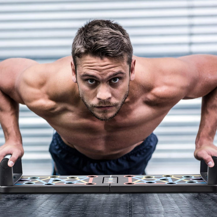 Body & Mind® Push-Up Liegestütz-Brett; Faltbares Multifunktions Elite Rack Fitness-Board für Ganzkör