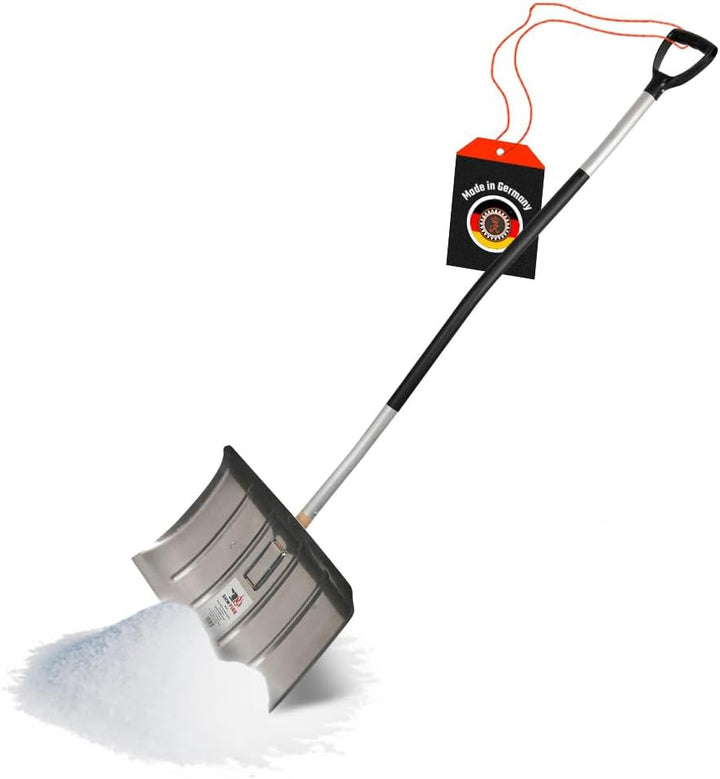 SHW-FIRE Alu-Schneeschieber mit ergonomischem Griff und Alu-Stiel, 55cm Breite - Ideal für viel Schn