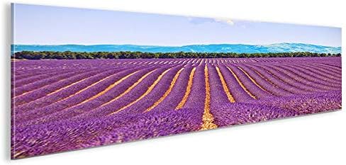 islandburner Bild Bilder auf Leinwand Lavendel Berge Panorama XXL Poster Leinwandbild Wandbild Dekoa
