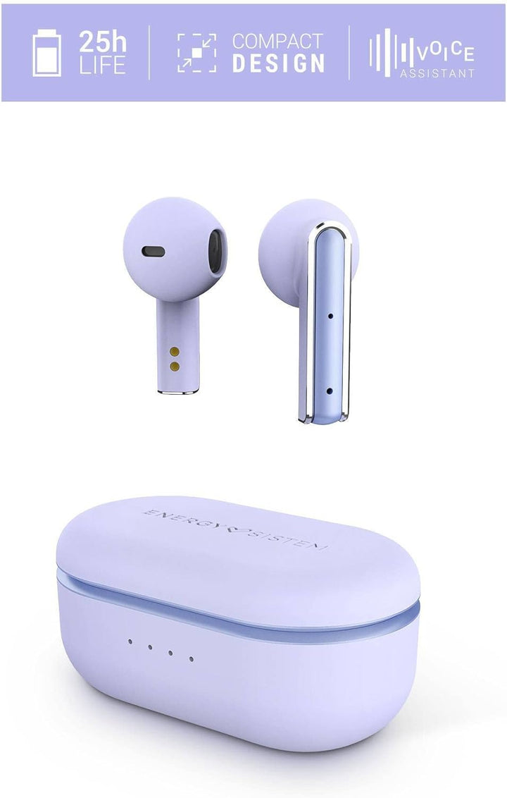 Energy Sistem Earphones True Wireless Style 4 Violet (Kopfhörer zum kabellosen Musikgenuss Kompaktes