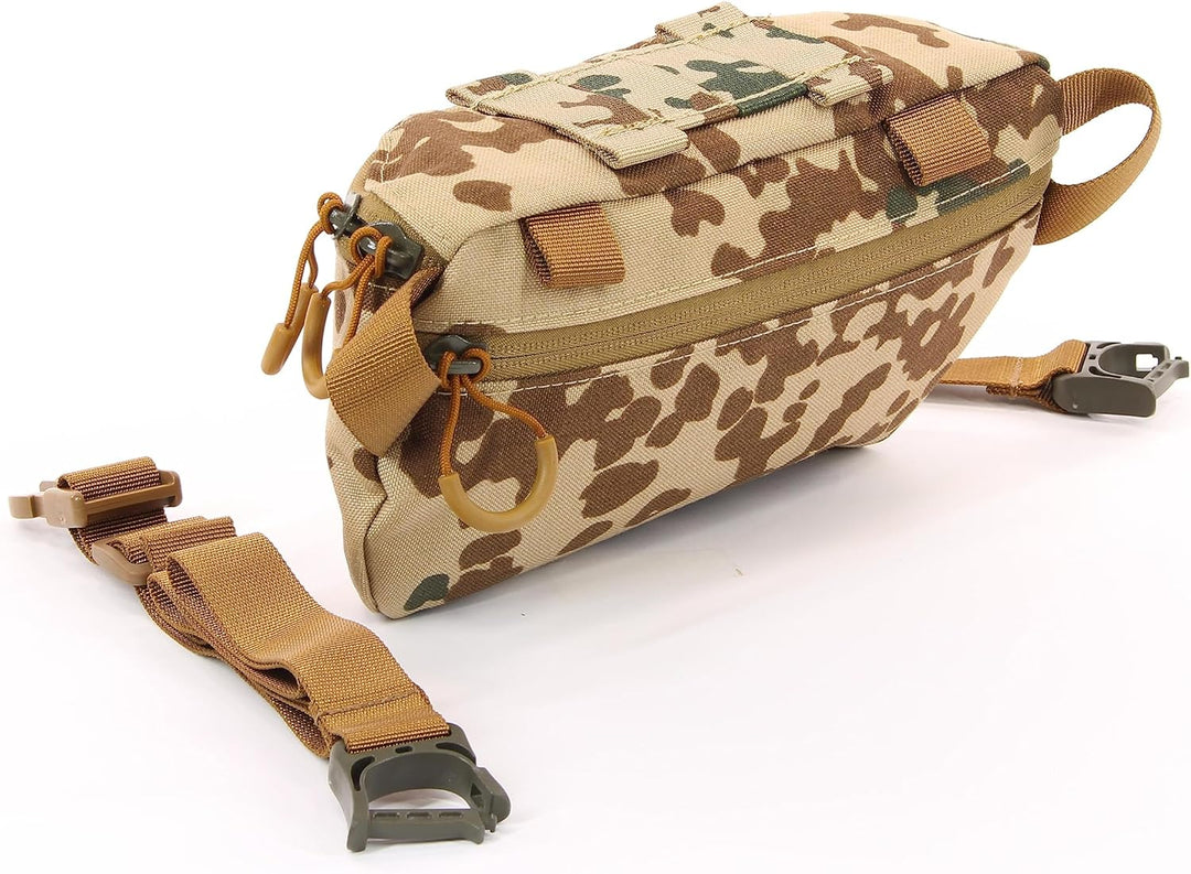 Zentauron Hüfttasche Modular 1,8 L Bauchtasche 2 Fächer MOLLE Abnehmbarer Gurt Tactical Gürteltasche