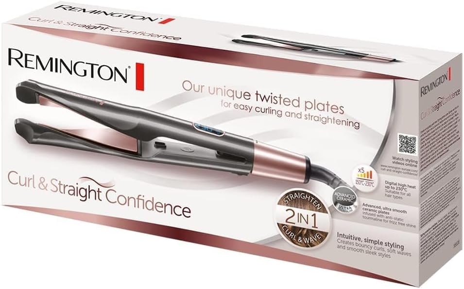 Remington Haarglätter 2-in-1 Curl&Straight Confidence S6606 Haarstyler, Haarstyler