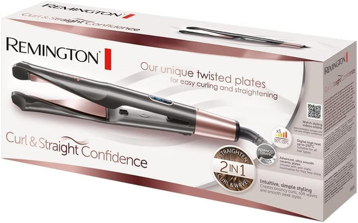Remington Haarglätter 2-in-1 Curl&Straight Confidence S6606 Haarstyler, Haarstyler
