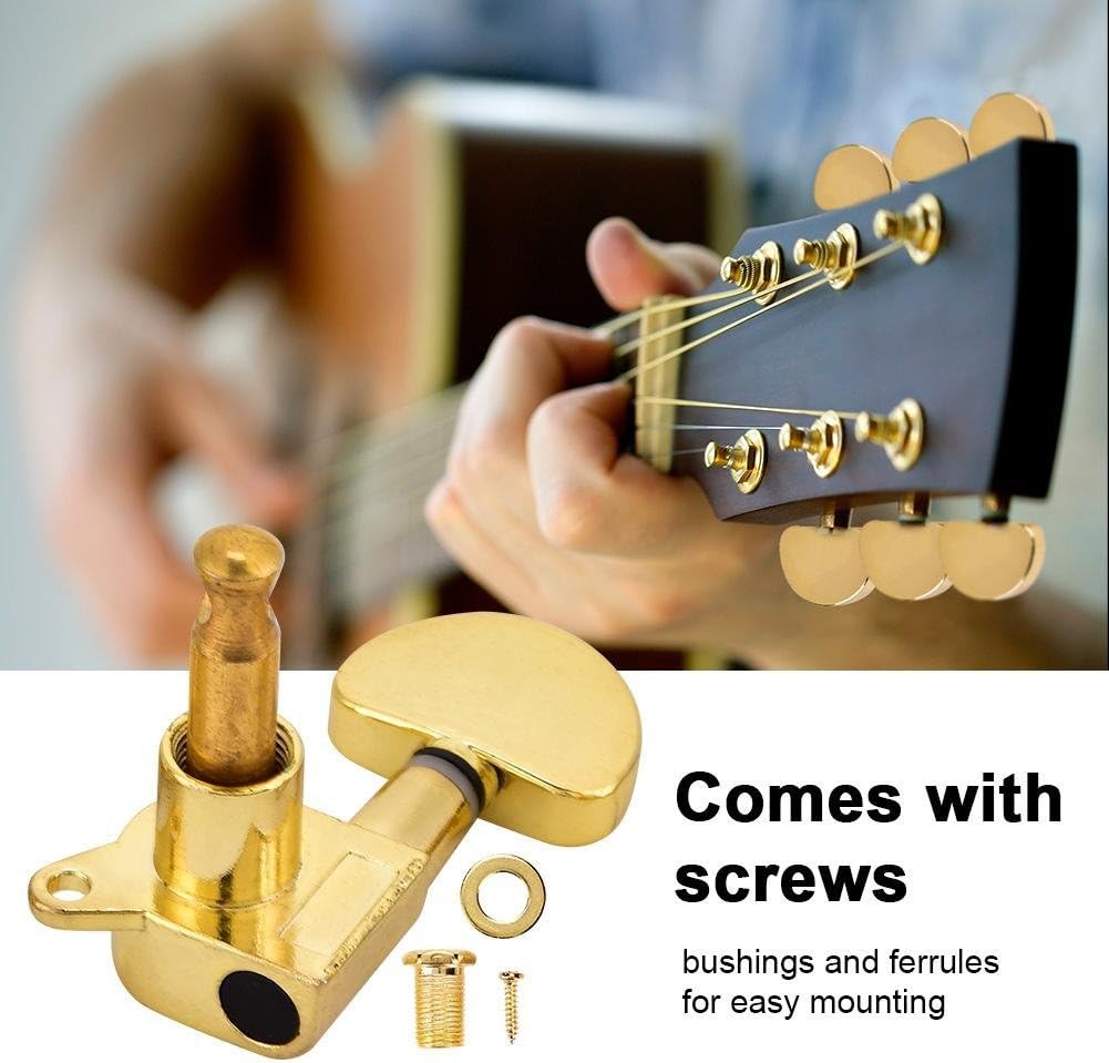 3L3R Geschlossene Gitarren-Stimmwirbel Maschinenk?pfe f¨¹r Folk-Akustik- und E-Gitarren, Spielzubeh?