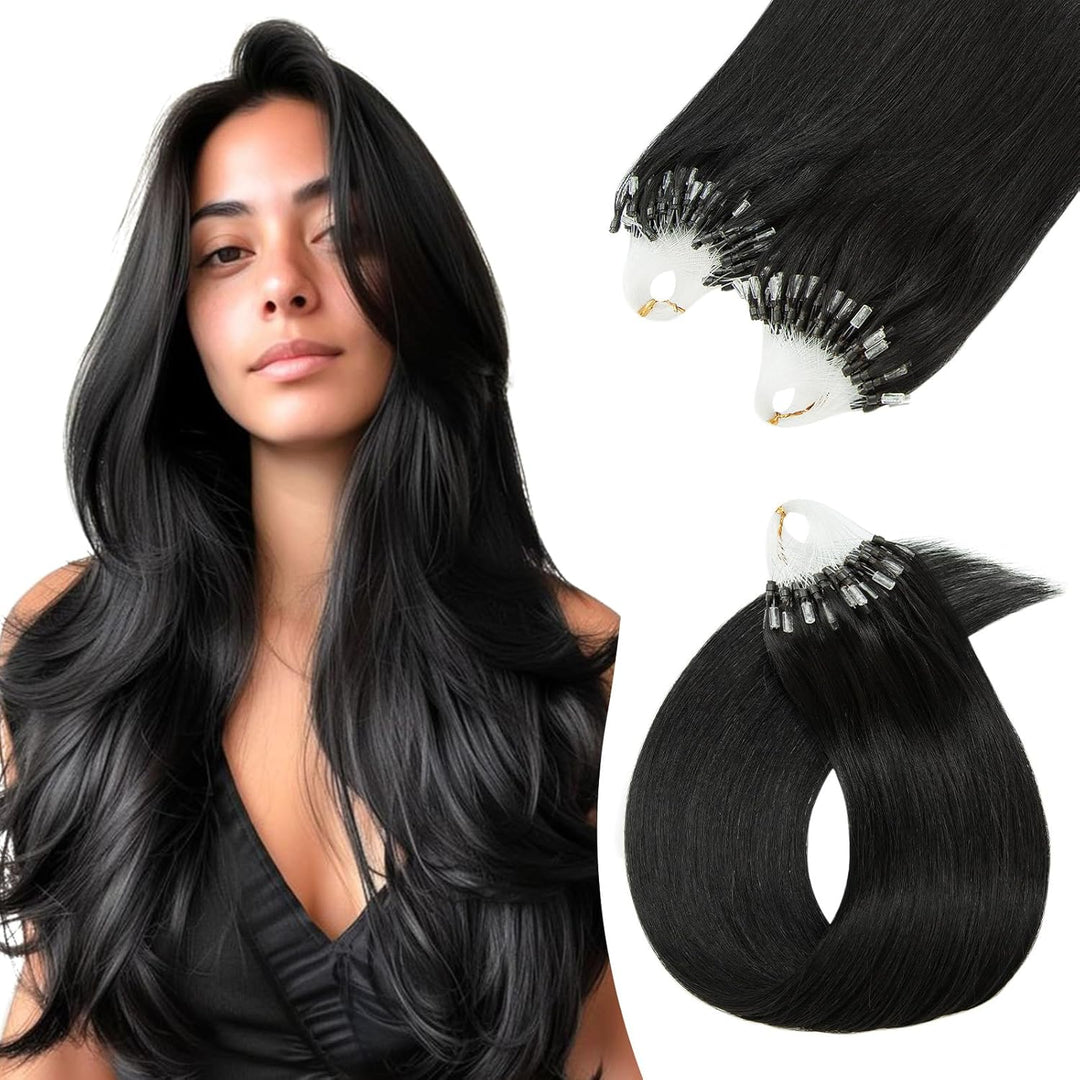 Silk-co Micro Loop Extensions Echthaar 0,5g Micro Ring Haar Extensions Weich Glatt Haarverlängerung