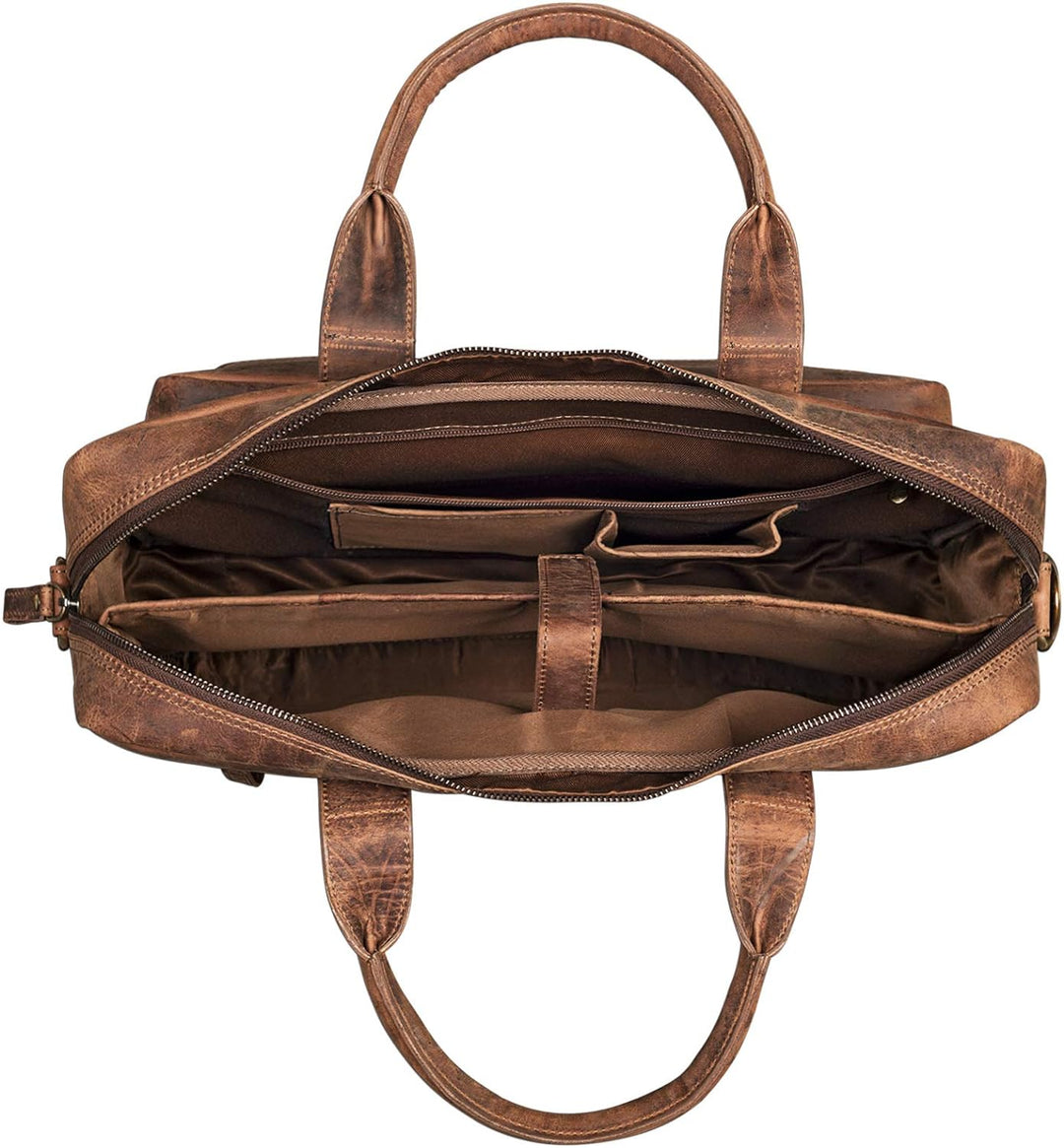 STILORD 'Leander' Umhängetasche Leder Gross Arbeitstasche Aktentasche Business Herren und Damen 15.6