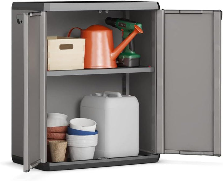 Keter Più Kunststoffschrank, hoch, anthrazit/schwarz, 68 x 39 x 166 cm Tall cabinet, Tall cabinet