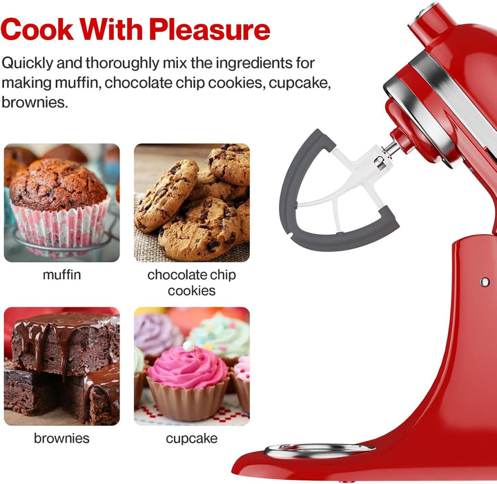 Coolcook Flachrührer Zubehör für Kitchenaid-Mixer, 4,5-5 Quart für Kitchen Aid Stand Mixer Küchenmas
