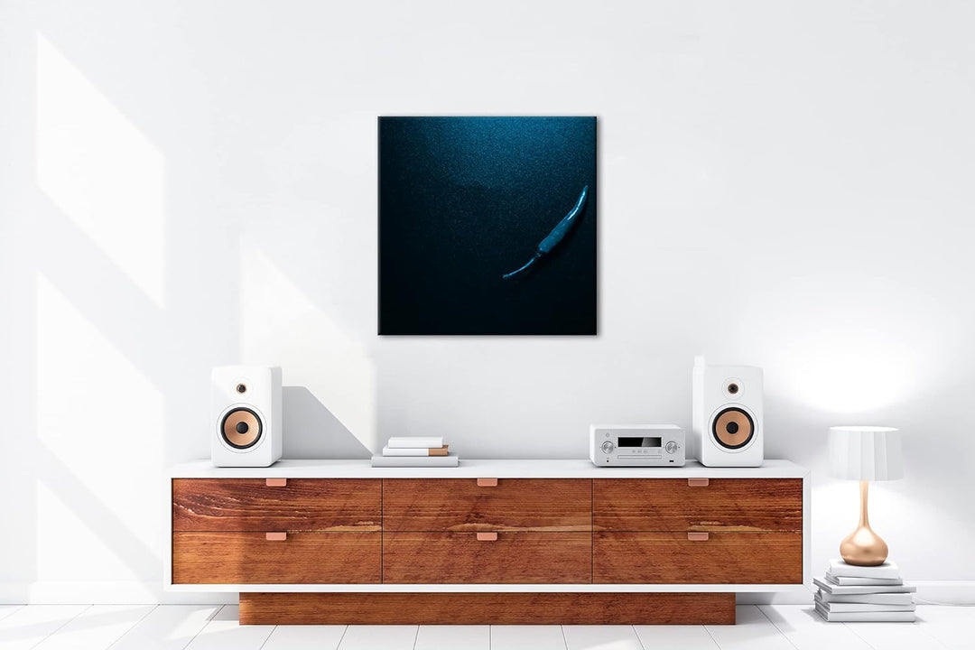 deyoli super scharfe Chilischote Format: 60x60 Effekt: Monocrome Blau als Leinwandbild, Motiv fertig