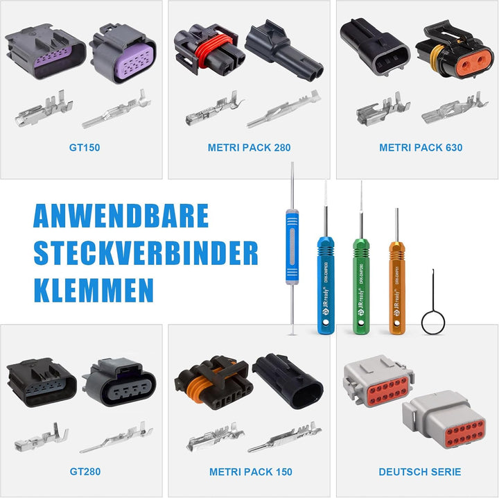 JRready ST5211-05 5PCS Auspinnwerkzeug Kit For Weather-Pack Metri-Pack Serie Steckverbinder Deutsch