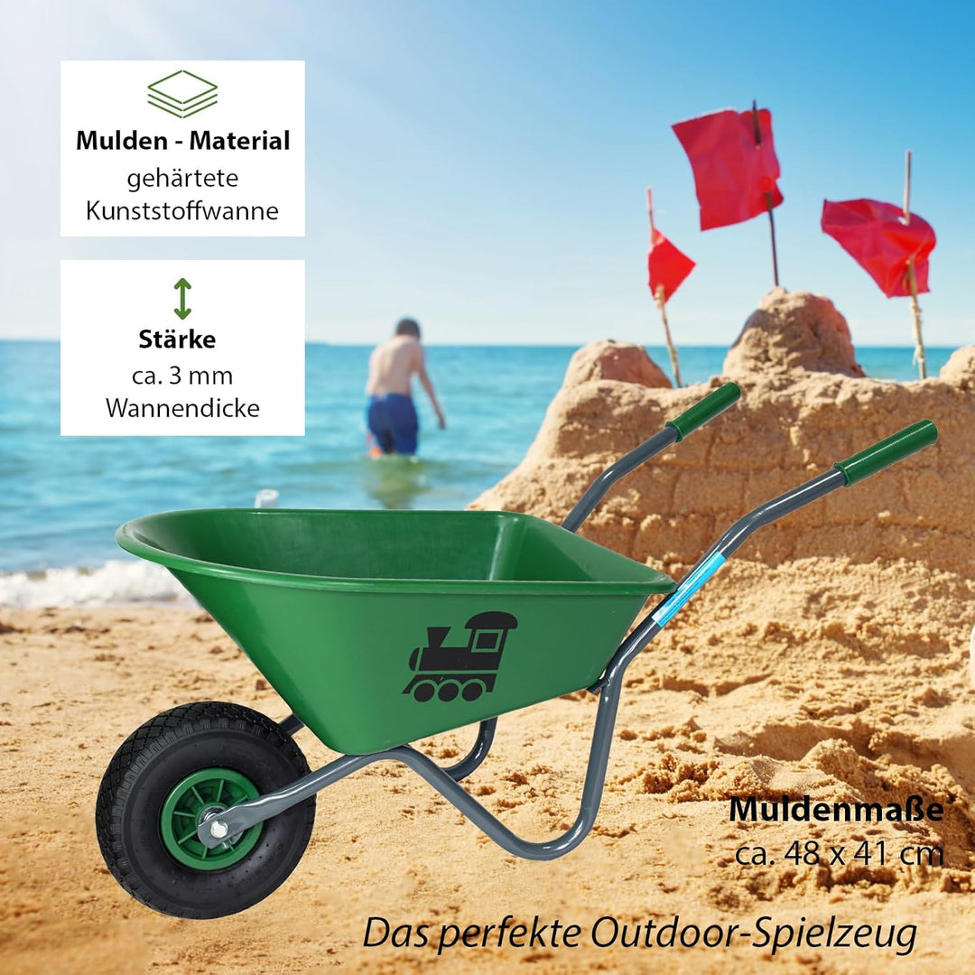 Kinderschubkarre Schiebkarre Metallschubkarre Gartenkarre Diverse Motive Lokomotive Feuerwehr Prinze