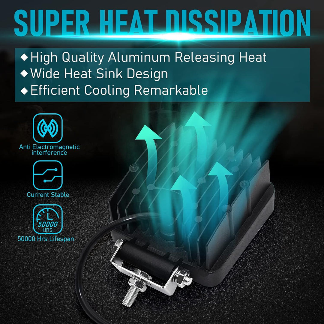 led Arbeitsscheinwerfer,2pcs led Scheinwerfer 12V 48W 4800LM LED strahler 6000K IP67 Spot & Flood Qu