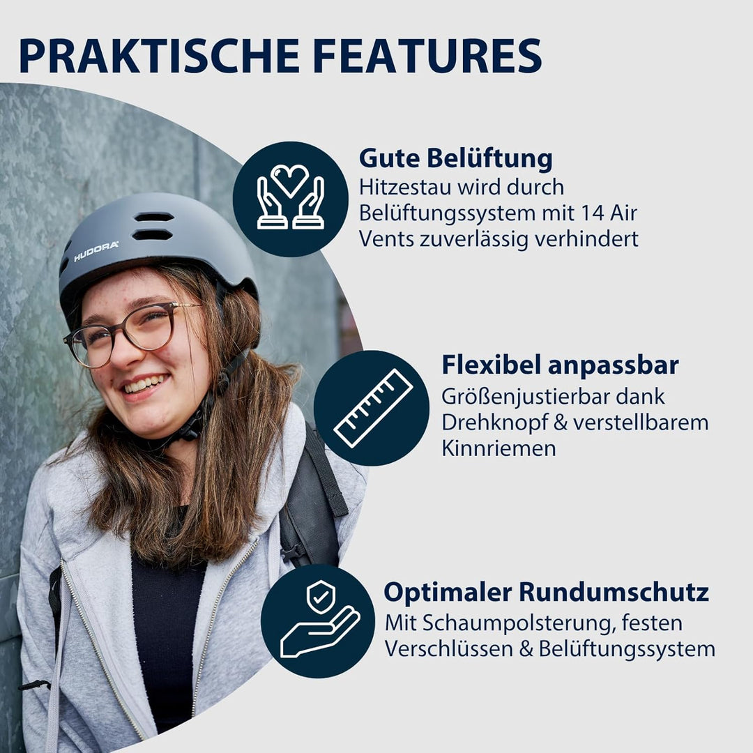 HUDORA Skaterhelm Allround S Graphit, S Graphit