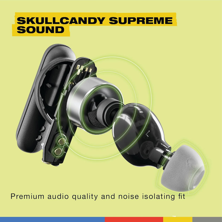 Skullcandy Smokin' Buds In-Ear Wireless-Kopfhörer, 20 Std. Akkulaufzeit, 50 % nachhaltiger Kunststof